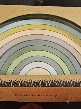 Premium Kids Toy Silicone  Pastel Rainbow Stacker - Multicolor